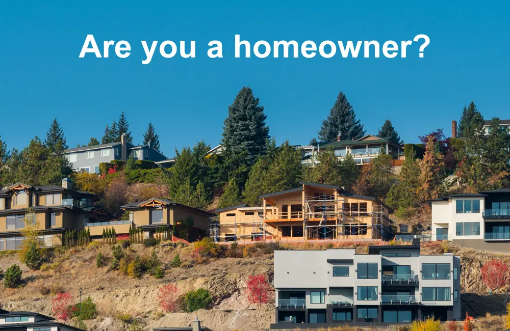 An icon showing houses and asking if you are a homeowner.