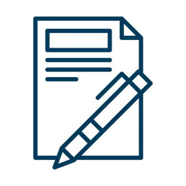 Icon of a form and a pen