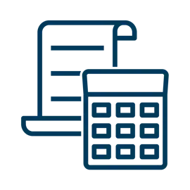 Icon of a bill and a calculator